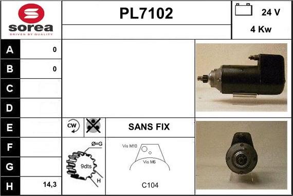 Sera PL7102 - Стартер autocars.com.ua