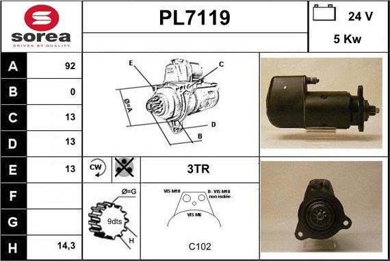 Sera PL7119 - Стартер autodnr.net