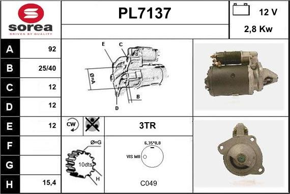 Sera PL7137 - Стартер autodnr.net