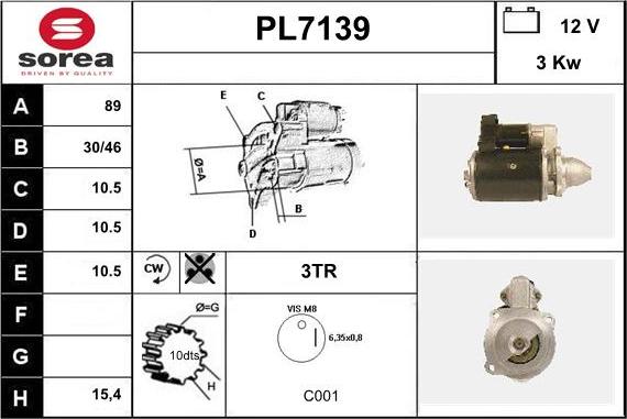 Sera PL7139 - Стартер autodnr.net