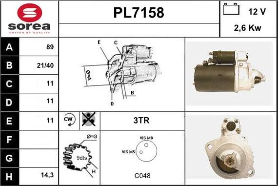 Sera PL7158 - Стартер autodnr.net