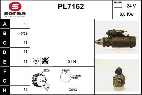 Sera PL7162 - Стартер autocars.com.ua