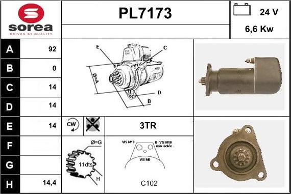 Sera PL7173 - Стартер autodnr.net