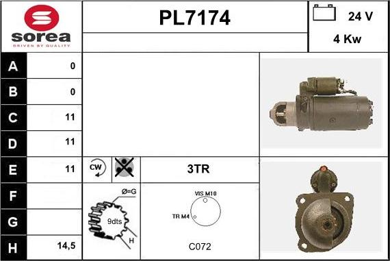 Sera PL7174 - Стартер autocars.com.ua