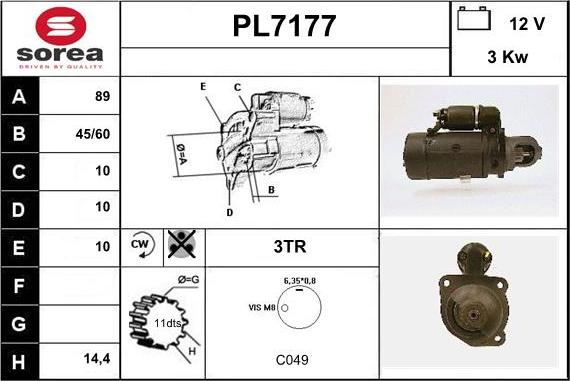 Sera PL7177 - Стартер autocars.com.ua