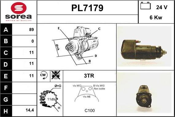 Sera PL7179 - Стартер autocars.com.ua