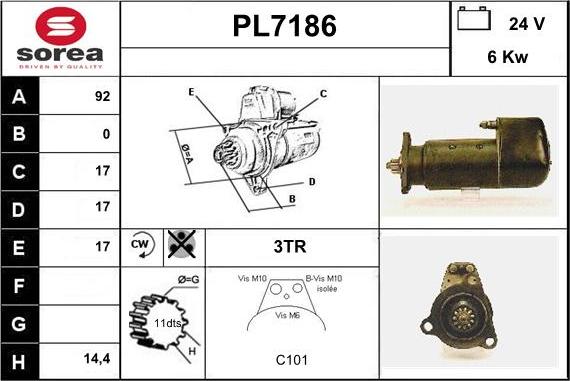 Sera PL7186 - Стартер autocars.com.ua