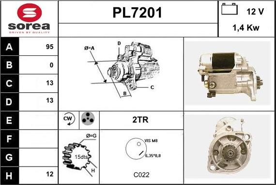 Sera PL7201 - Стартер autocars.com.ua