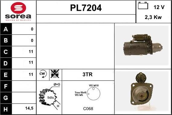 Sera PL7204 - Стартер autocars.com.ua