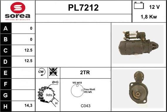 Sera PL7212 - Стартер autocars.com.ua