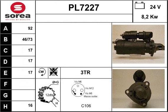 Sera PL7227 - Стартер autocars.com.ua