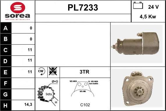 Sera PL7233 - Стартер autocars.com.ua