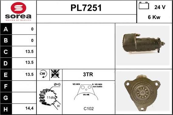 Sera PL7251 - Стартер autodnr.net