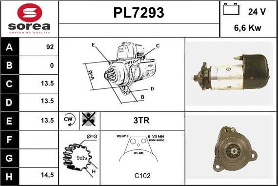 Sera PL7293 - Стартер autodnr.net