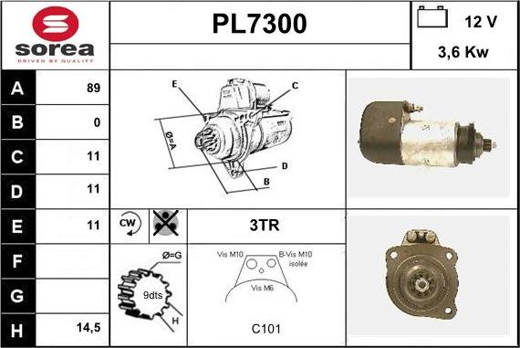 Sera PL7300 - Стартер autodnr.net