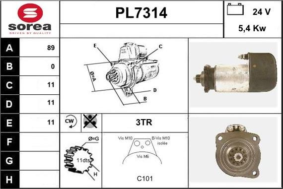 Sera PL7314 - Стартер autocars.com.ua