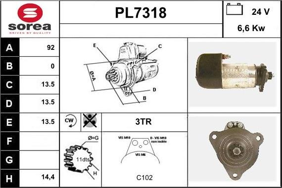 Sera PL7318 - Стартер autodnr.net