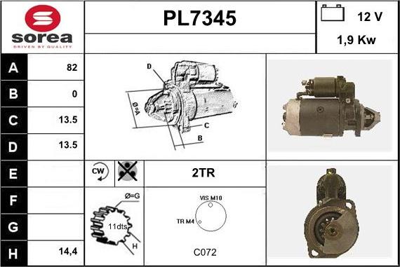 Sera PL7345 - Стартер autodnr.net