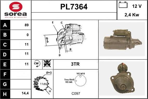 Sera PL7364 - Стартер autodnr.net