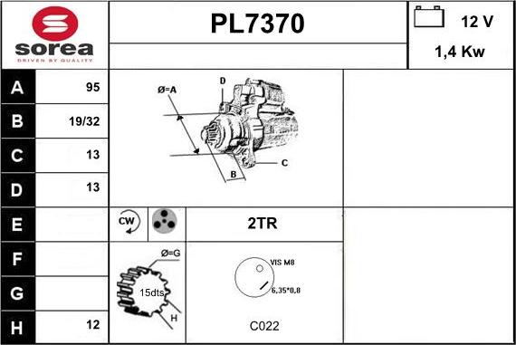 Sera PL7370 - Стартер autocars.com.ua