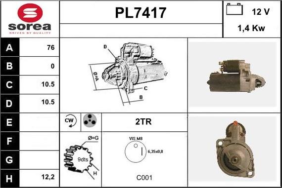 Sera PL7417 - Стартер autodnr.net