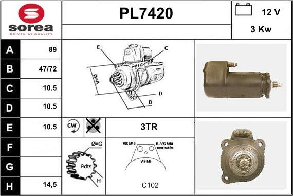 Sera PL7420 - Стартер autocars.com.ua