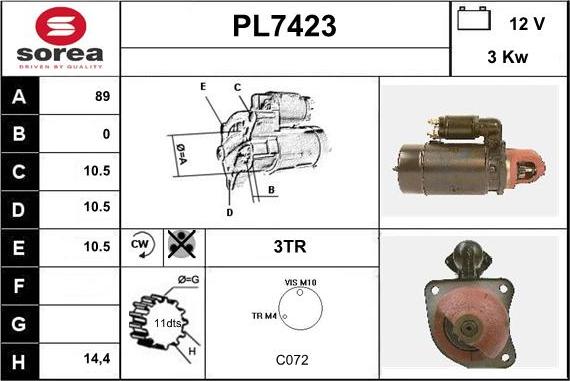 Sera PL7423 - Стартер autodnr.net