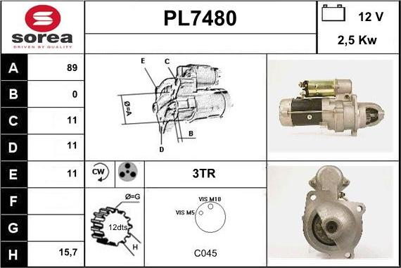 Sera PL7480 - Стартер autocars.com.ua