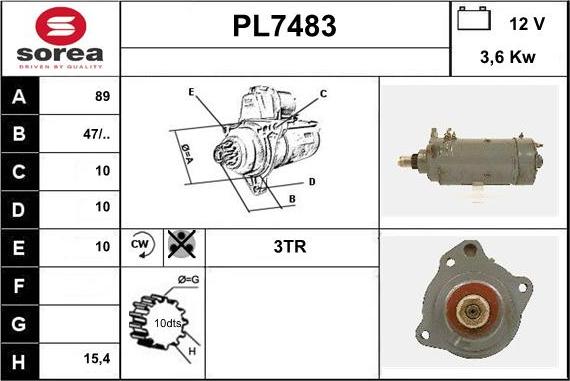 Sera PL7483 - Стартер autocars.com.ua