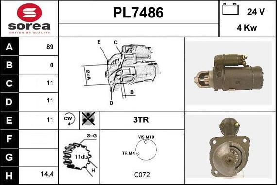 Sera PL7486 - Стартер autodnr.net