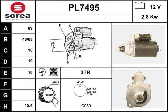 Sera PL7495 - Стартер autodnr.net