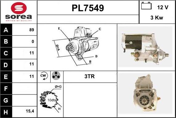 Sera PL7549 - Стартер autocars.com.ua