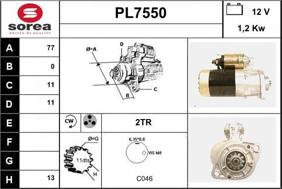 Sera PL7550 - Стартер autocars.com.ua