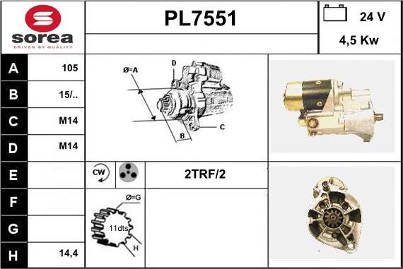 Sera PL7551 - Стартер autocars.com.ua