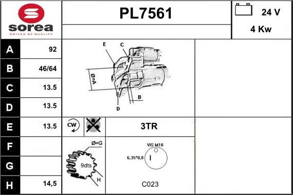 Sera PL7561 - Стартер autodnr.net