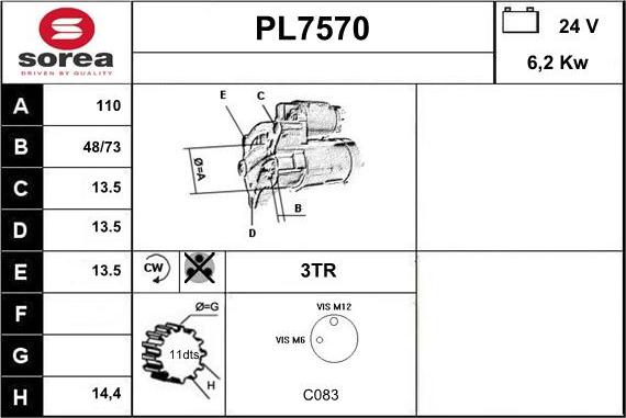 Sera PL7570 - Стартер autodnr.net