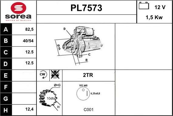 Sera PL7573 - Стартер autocars.com.ua