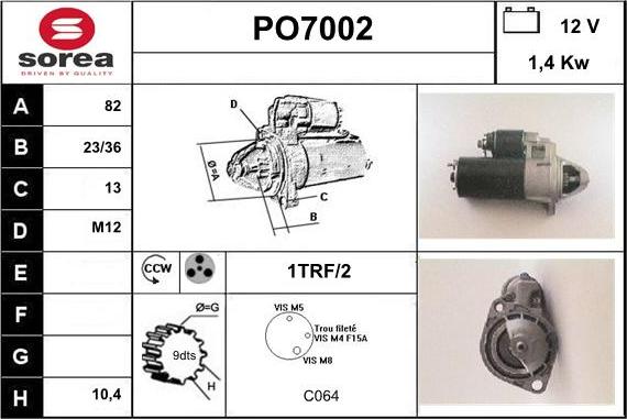 Sera PO7002 - Стартер autocars.com.ua