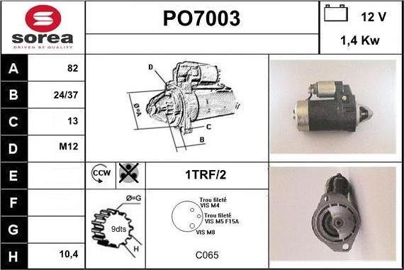 Sera PO7003 - Стартер autocars.com.ua