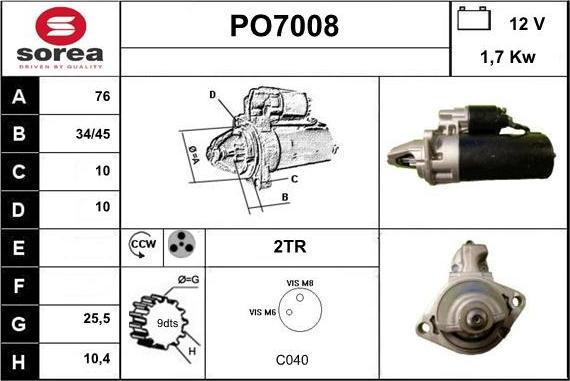 Sera PO7008 - Стартер autodnr.net