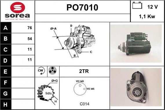 Sera PO7010 - Стартер autocars.com.ua