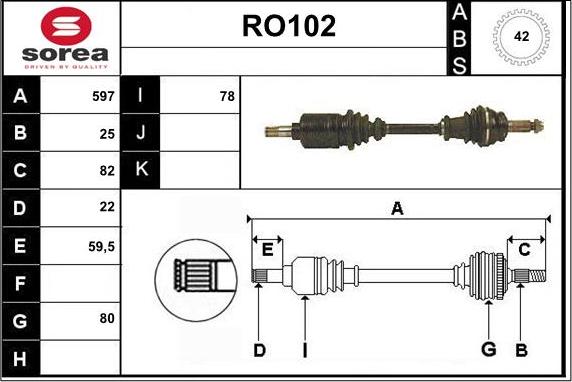 Sera RO102 - Приводний вал autocars.com.ua