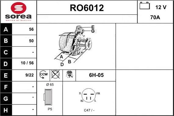 Sera RO6012 - Генератор autocars.com.ua