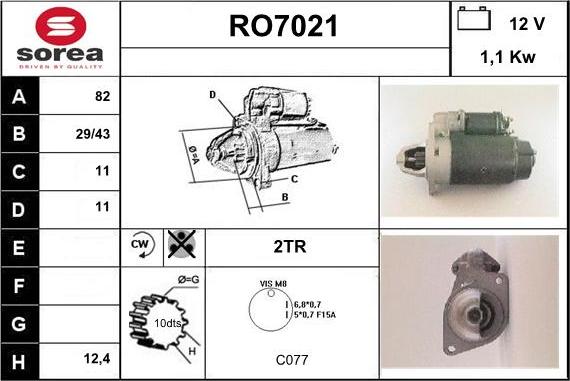 Sera RO7021 - Стартер autocars.com.ua