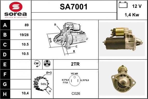 Sera SA7001 - Стартер autodnr.net