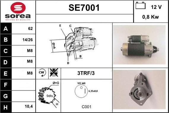 Sera SE7001 - Стартер autodnr.net