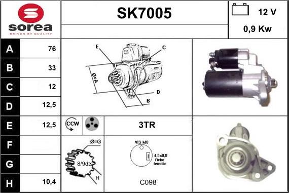 Sera SK7005 - Стартер autodnr.net