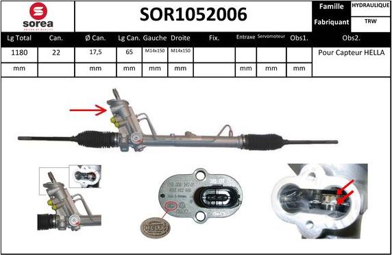 Sera SOR1052006 - Рульовий механізм, рейка autocars.com.ua