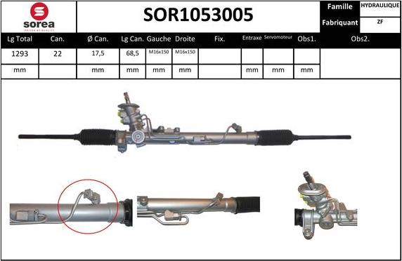 Sera SOR1053005 - Рульовий механізм, рейка autocars.com.ua