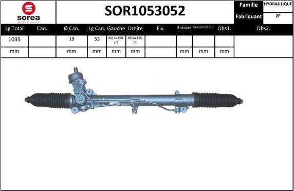 Sera SOR1053052 - Рульовий механізм, рейка autocars.com.ua